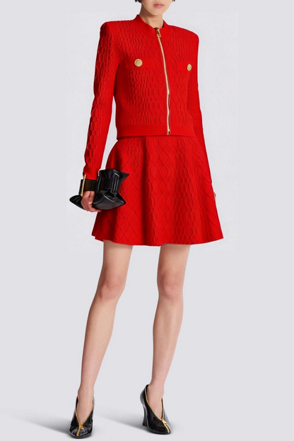 Kabin Crocodile Knit Top - Red