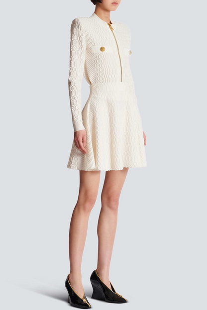 Kabin Crocodile Knit Top - White