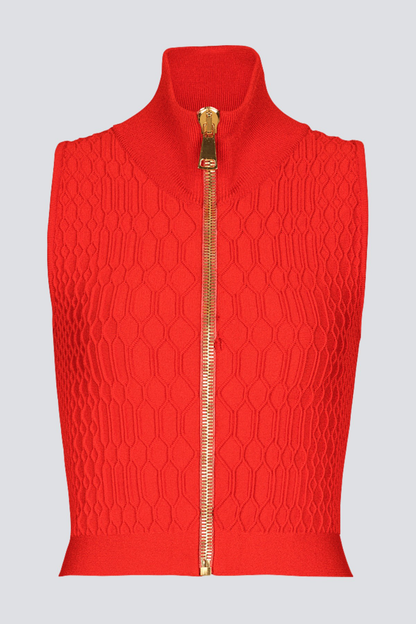 Kabin Sleeveless Knit Top - Red