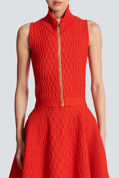 Kabin Sleeveless Knit Top - Red