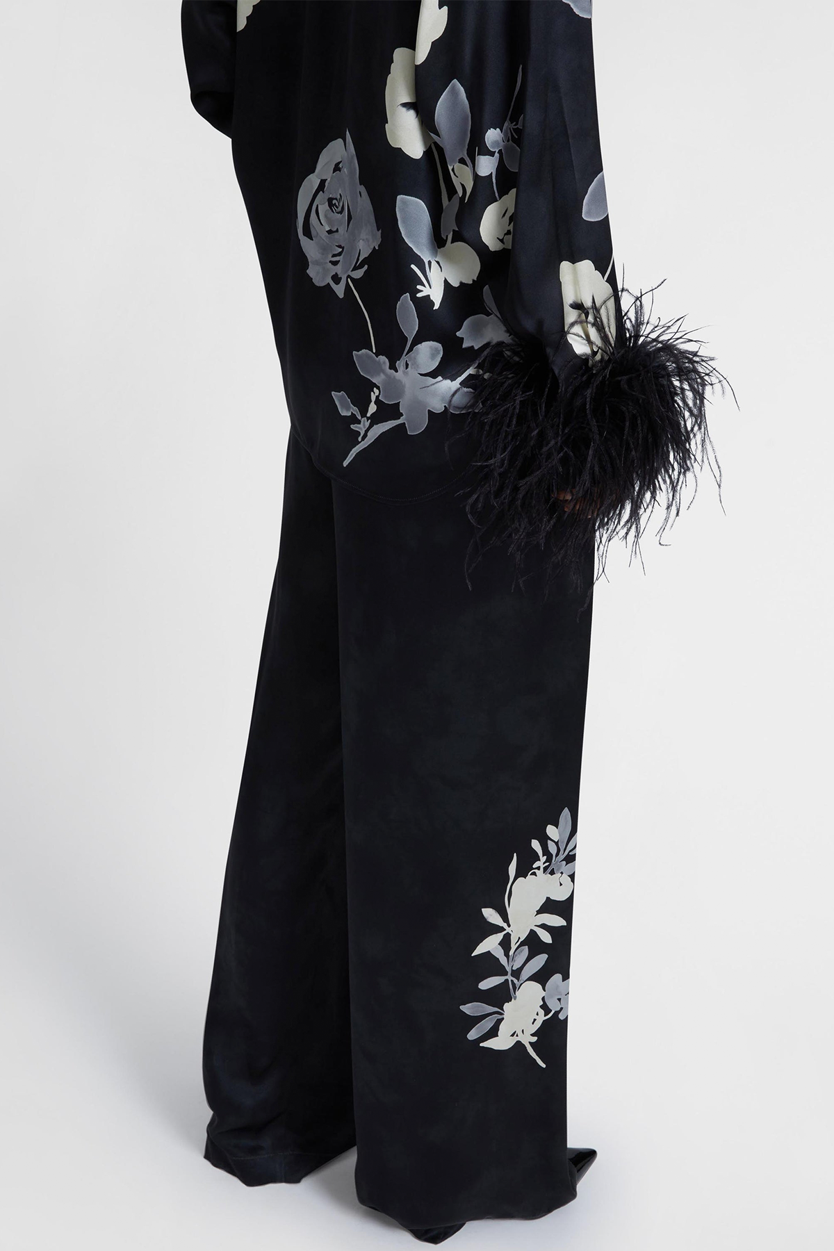 Kaces Floral Feather Silk Blouse