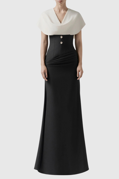 Kaelie Contrast Jacket & Maxi Skirt Set