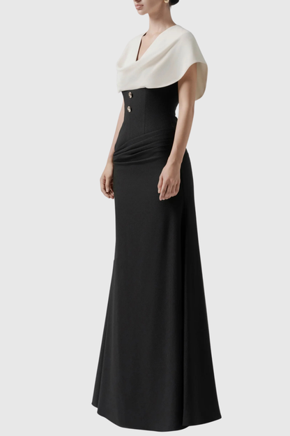 Kaelie Contrast Jacket & Maxi Skirt Set