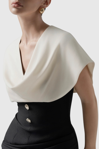 Kaelie Contrast Jacket & Maxi Skirt Set