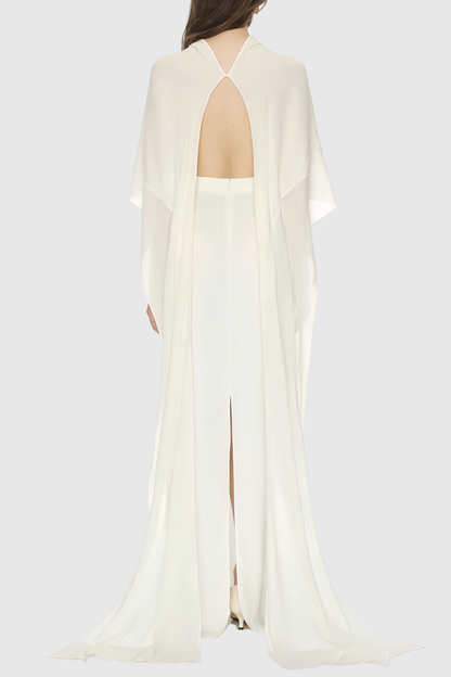 Kahlila Mesh Shawl Backless Maxi Dress