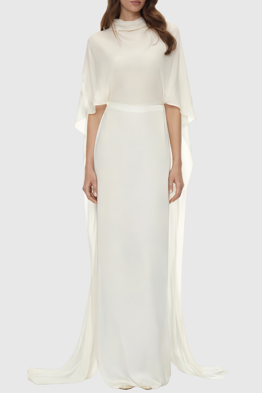 Kahlila Mesh Shawl Backless Maxi Dress