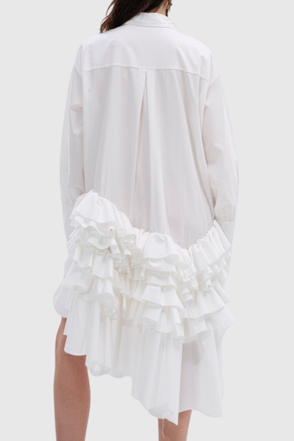 Kaika Ruffle Mini Shirt Dress