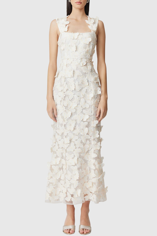 Kailee Butterfly Embroidered Midi Dress