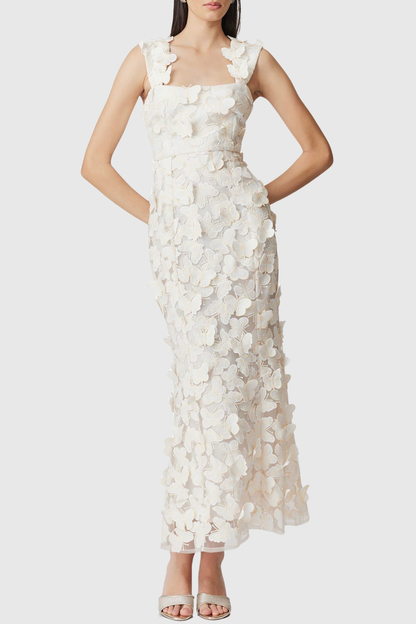 Kailee Butterfly Embroidered Midi Dress