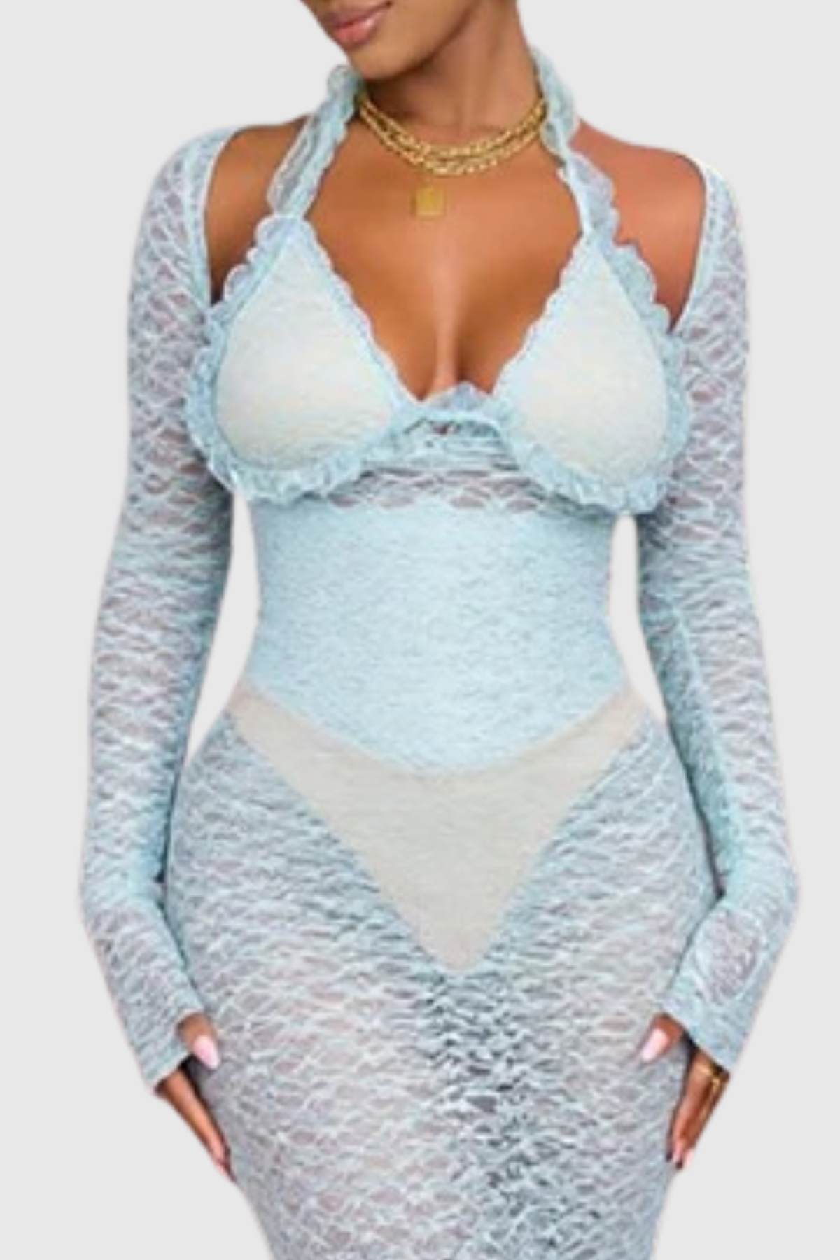 Kalilah Lace Halter Maxi Dress