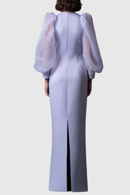 Kalina Crystal Puff Sleeve Maxi Dress