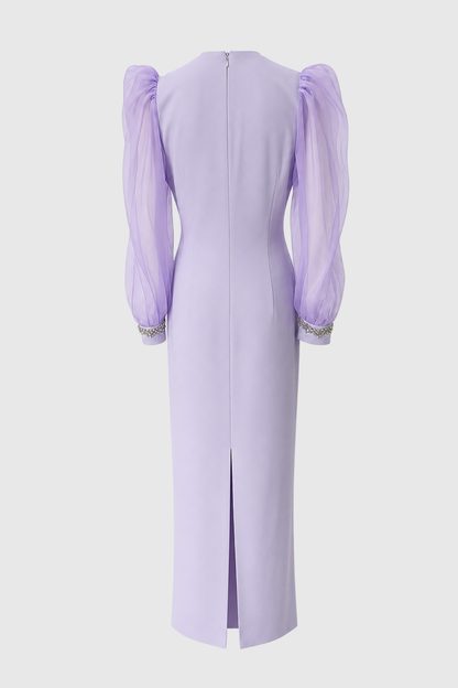 Kalina Crystal Puff Sleeve Maxi Dress