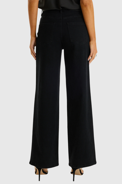 Kalliopa Floral Pearl Cutout Jeans - Black
