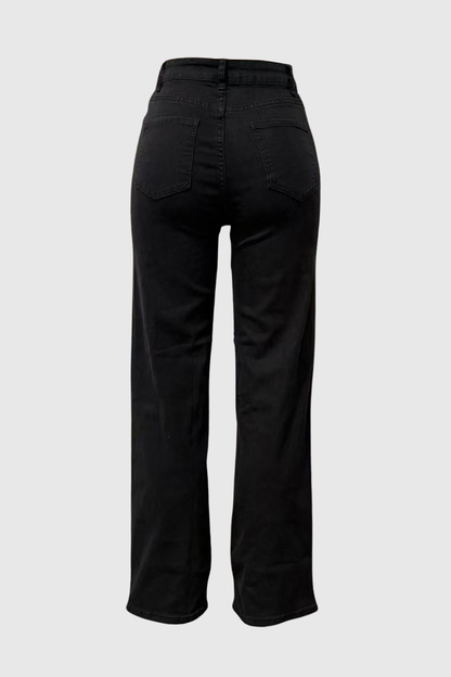 Kalliopa Floral Pearl Cutout Jeans - Black