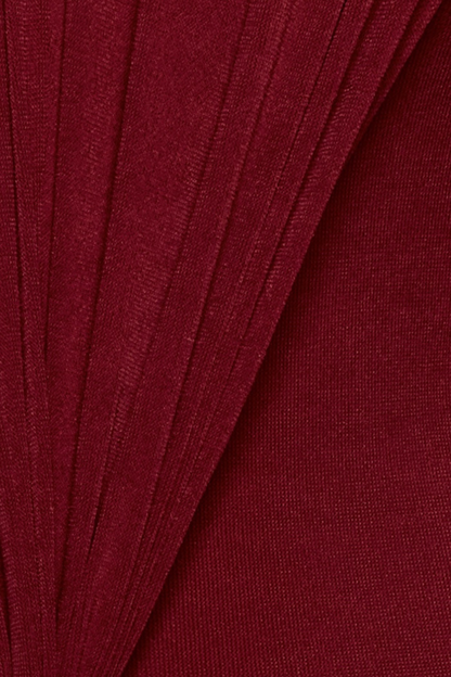 Kasha Metal Embellished Draped Maxi Dress - Wine