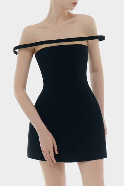 Kassiani Off Shoulder Mini Dress - Black