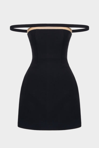 Kassiani Off Shoulder Mini Dress - Black