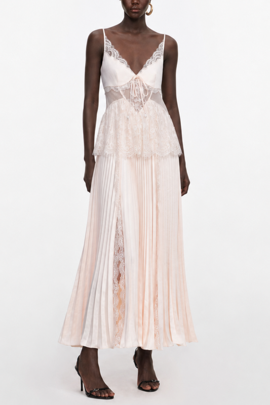 Katniss Lace Pleated Midi Dress