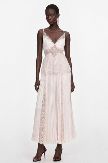 Katniss Lace Pleated Midi Dress