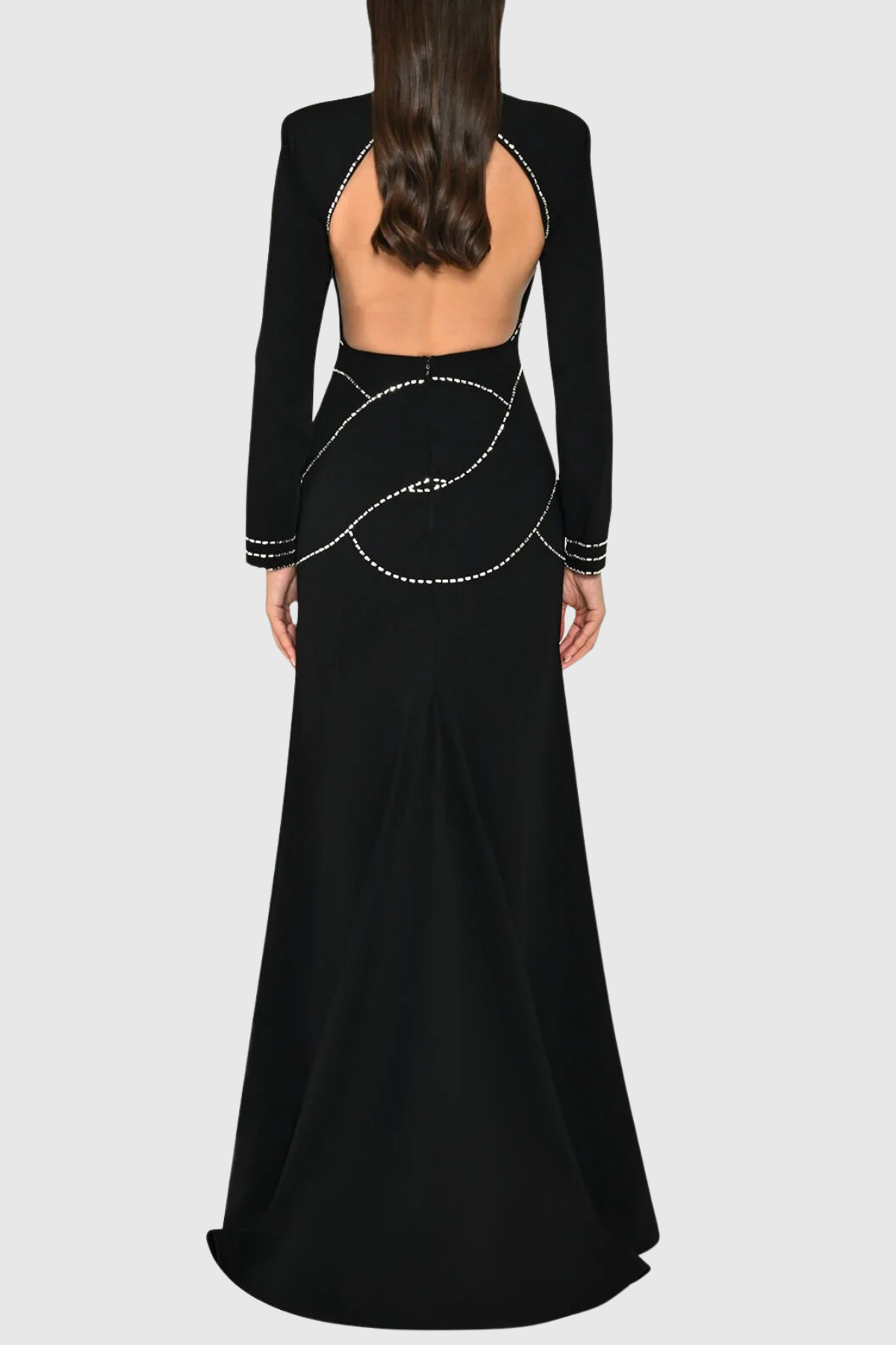 Katya Crystal Cutout Split Maxi Dress