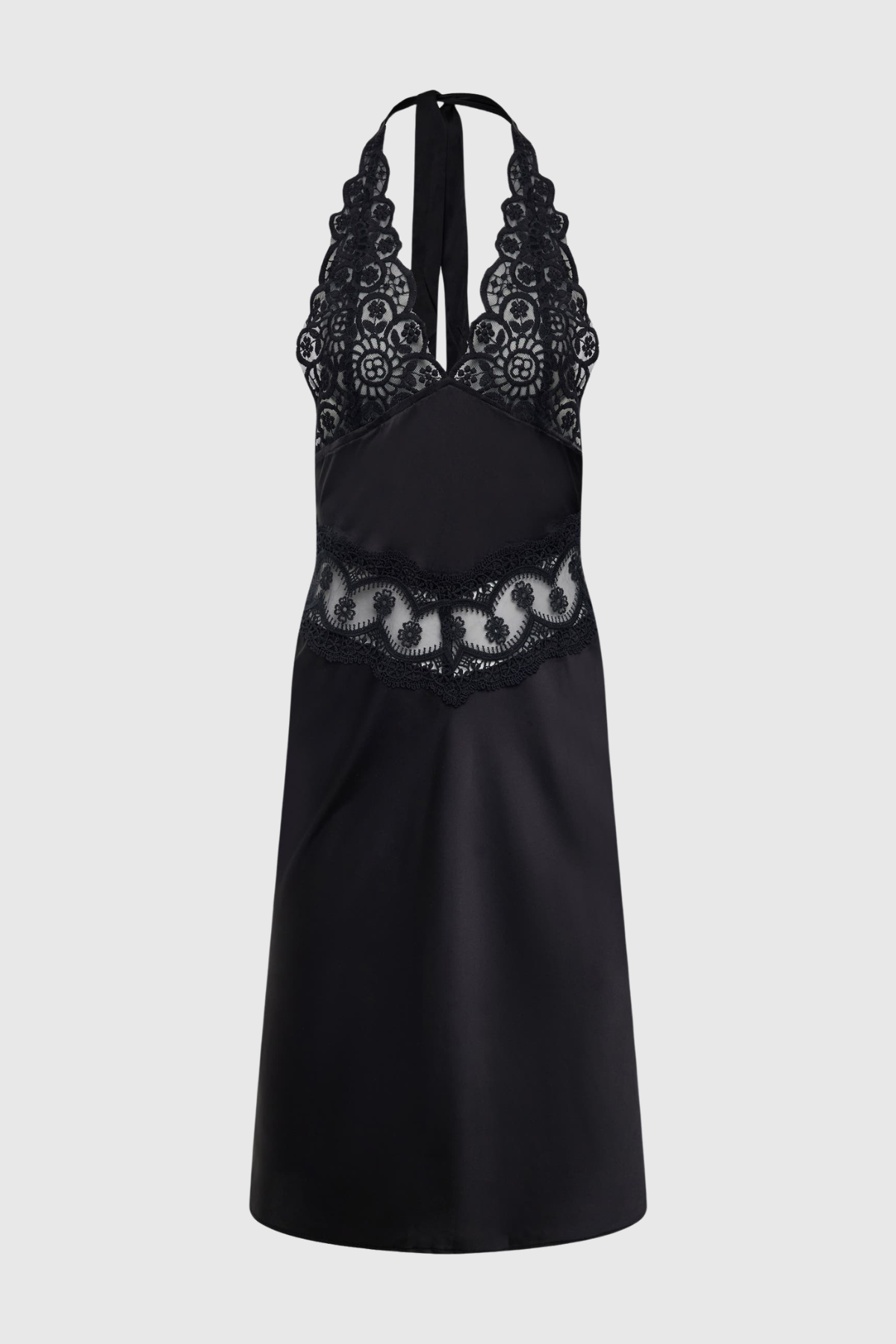 Katyta Halter Lace Midi Dress - Black