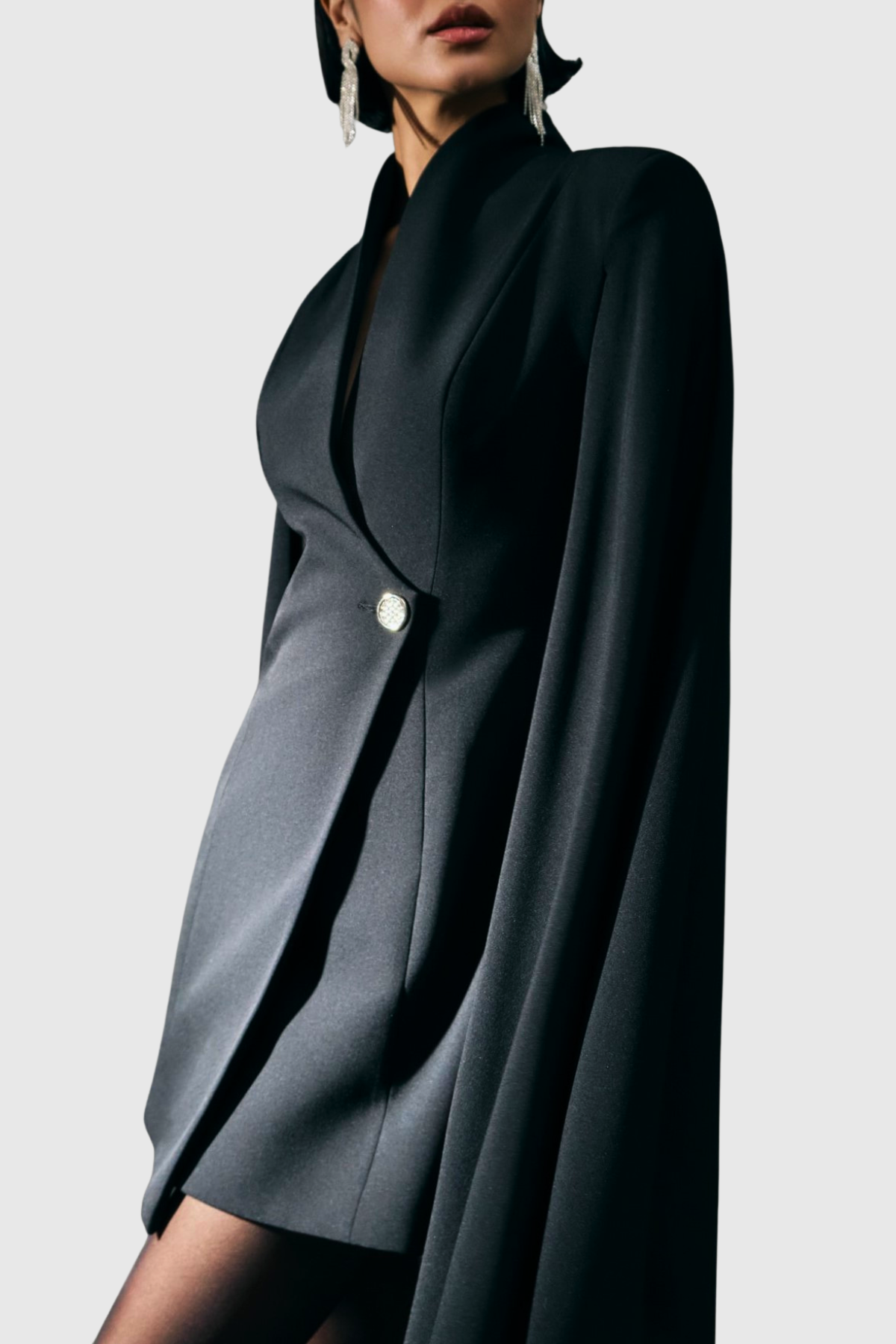 Kaydia Cape Sleeve Blazer - Black
