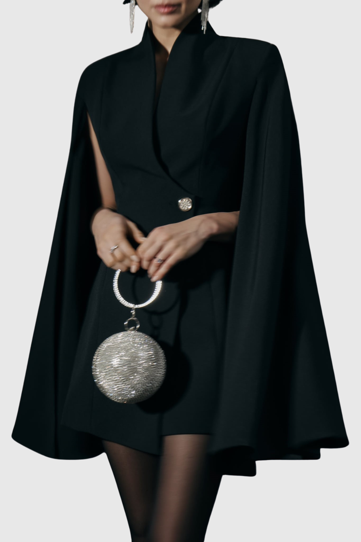 Kaydia Cape Sleeve Blazer - Black