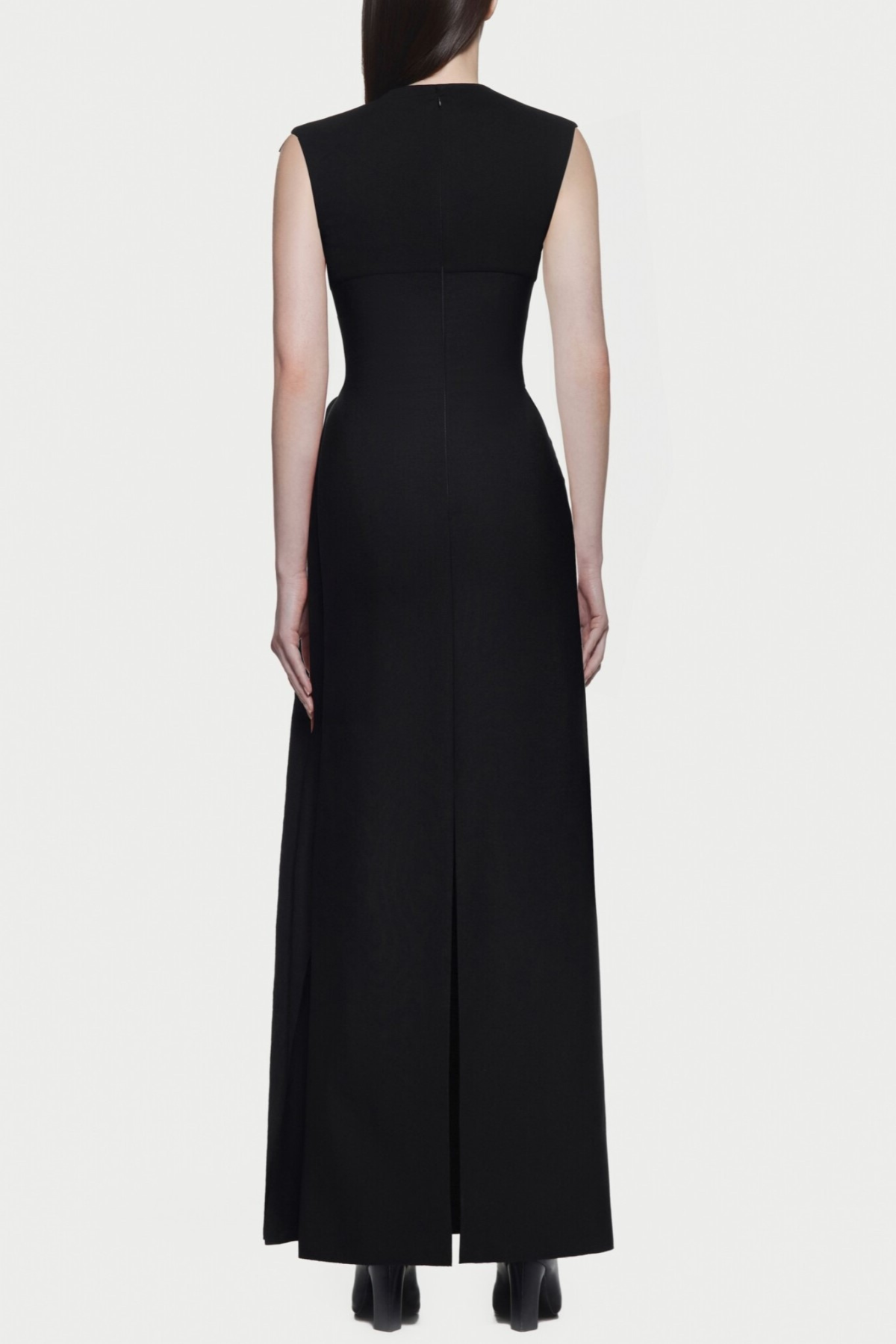 Kayra Sleeveless Draped Maxi Dress - Black