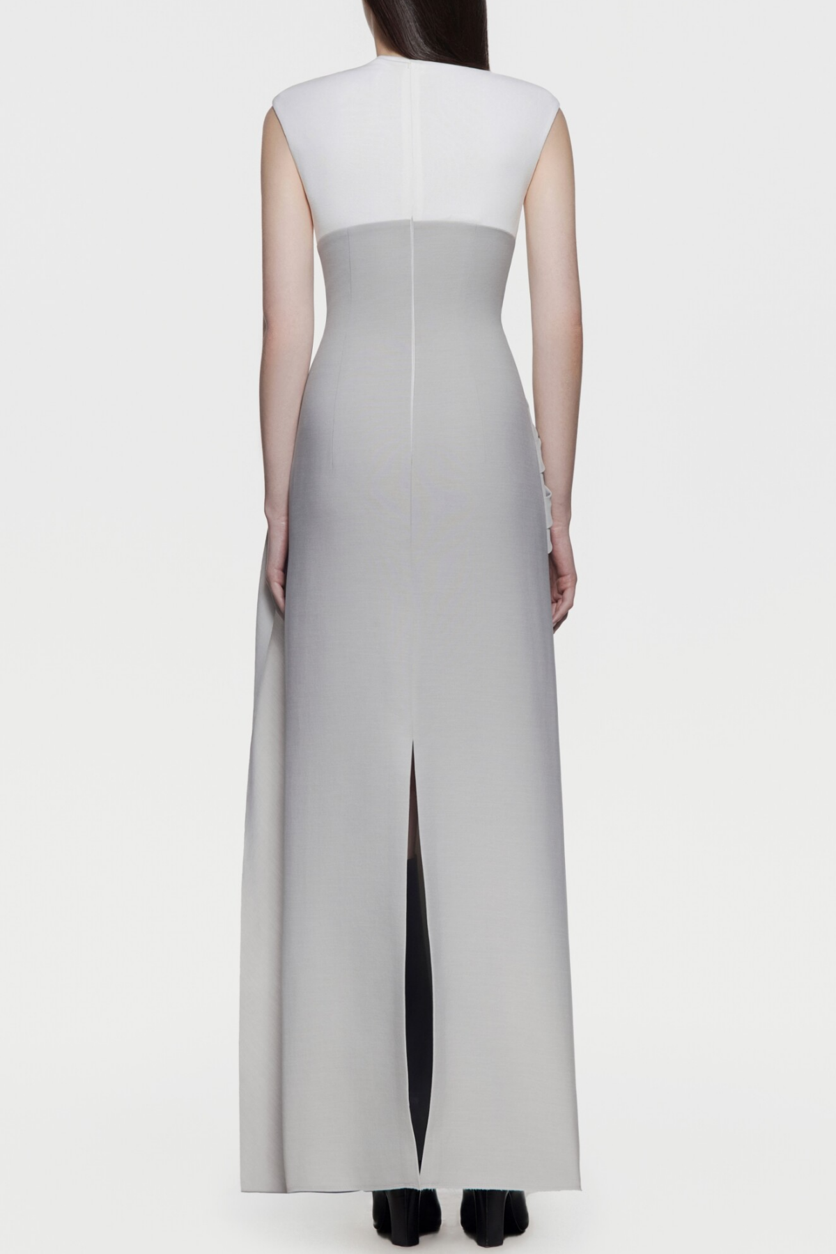 Kayra Sleeveless Draped Maxi Dress - Grey