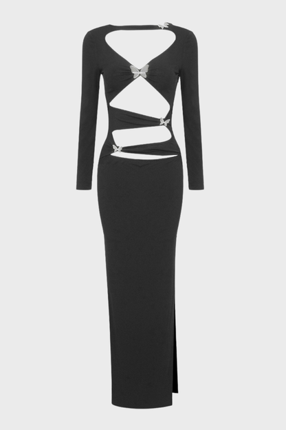 Kehlan Cutout Butterfly Embellished Maxi Dress