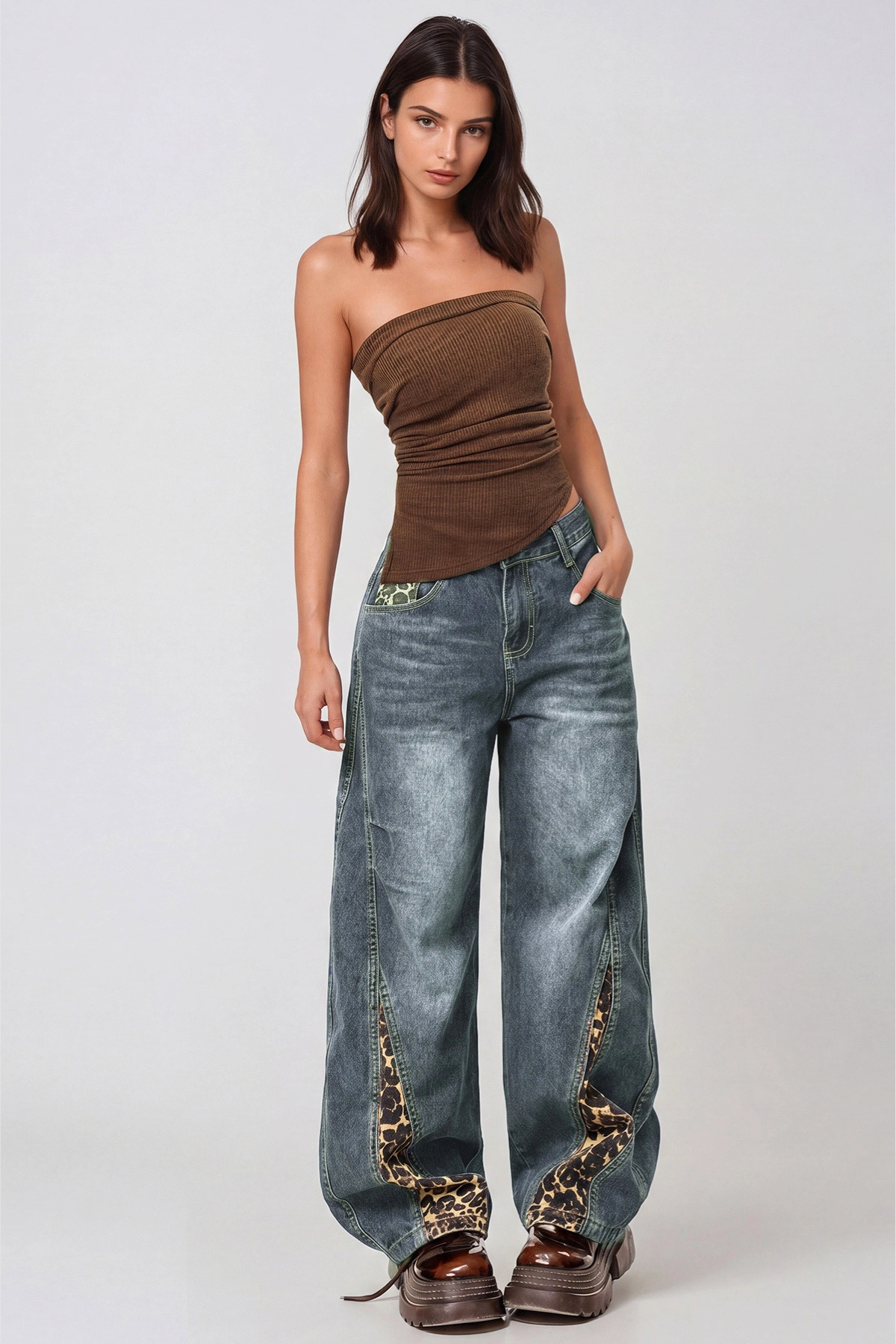 Keiko Leopard Deconstruct Jeans