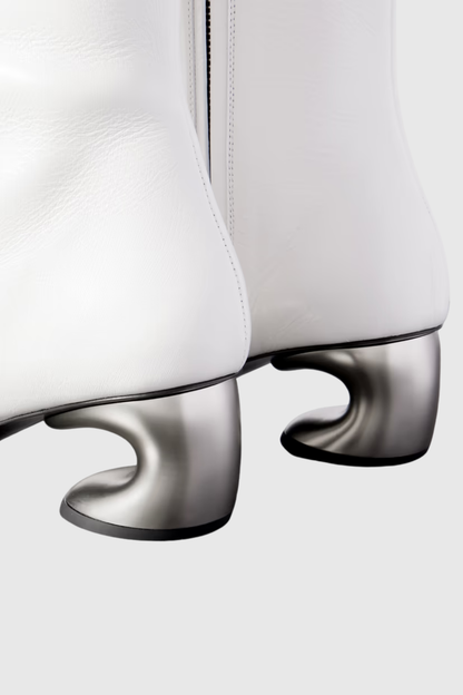 Keland Leather Ankle Boots - White