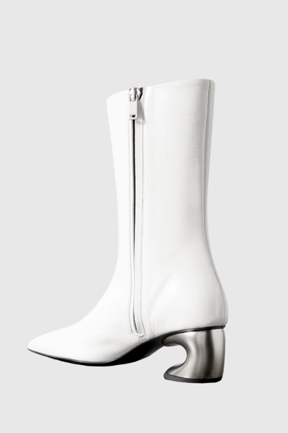 Keland Leather Ankle Boots - White