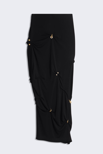 Kenjra Ruched Piercings Midi Skirt