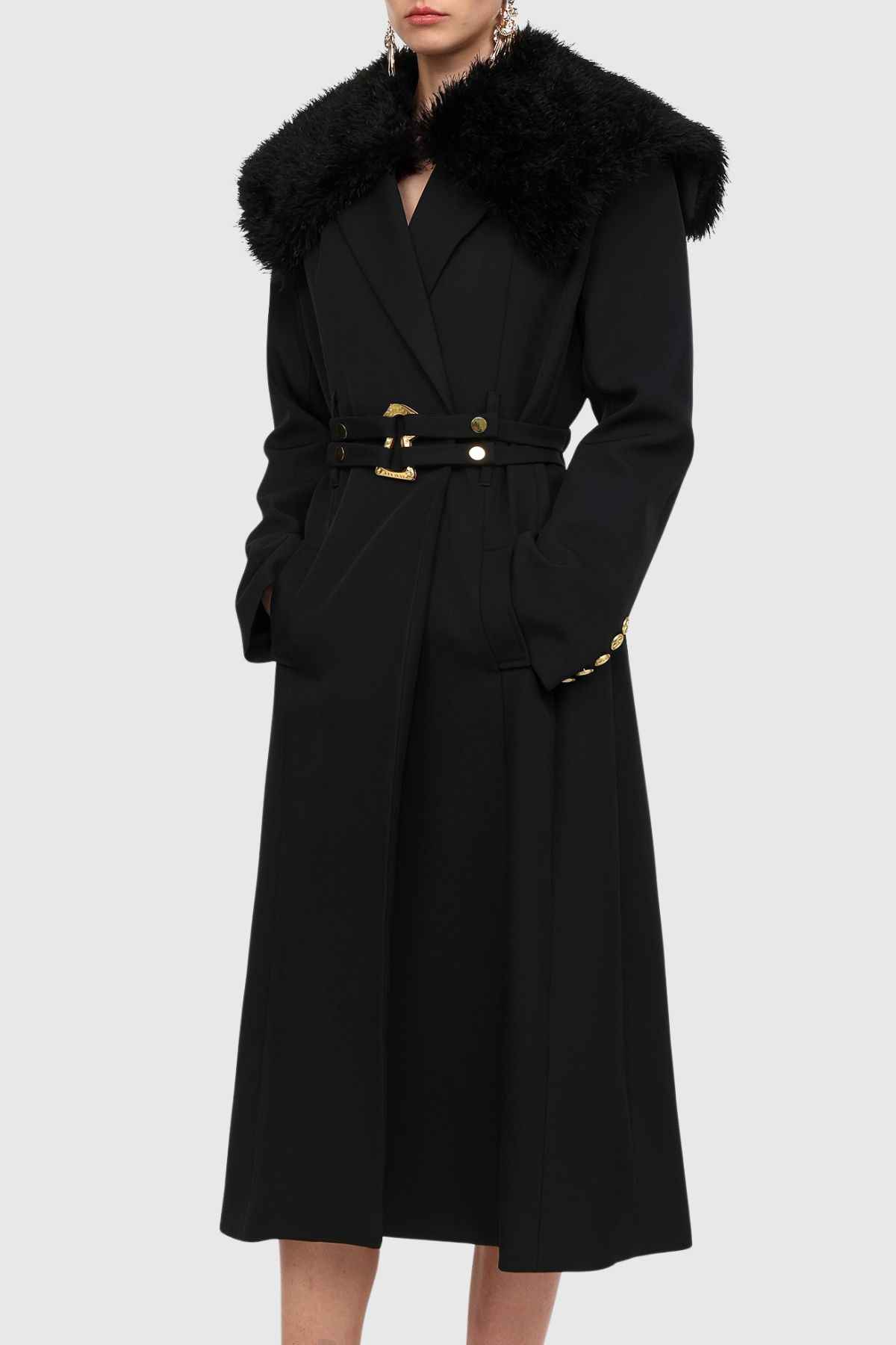 Kenna Faux Fur Belted Coat