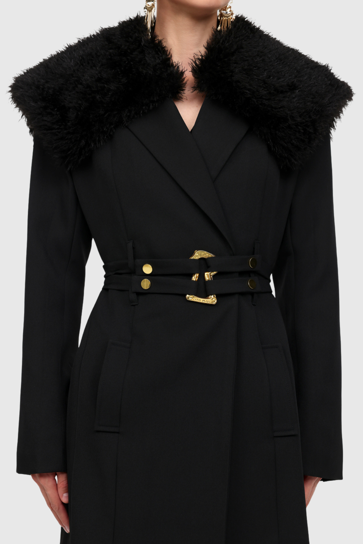 Kenna Faux Fur Belted Coat