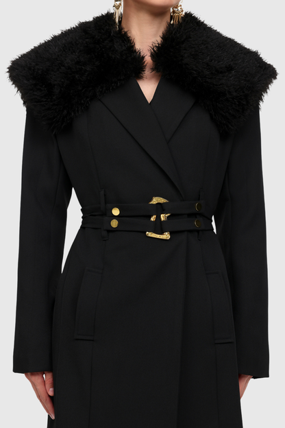 Kenna Faux Fur Belted Coat