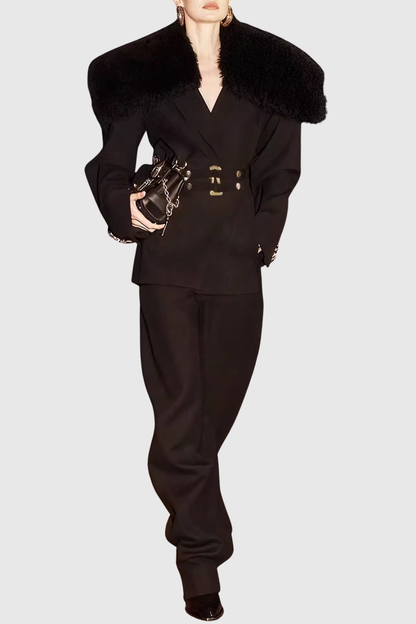 Kenna Faux Fur Belted Jacket
