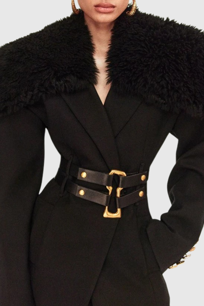 Kenna Faux Fur Belted Jacket