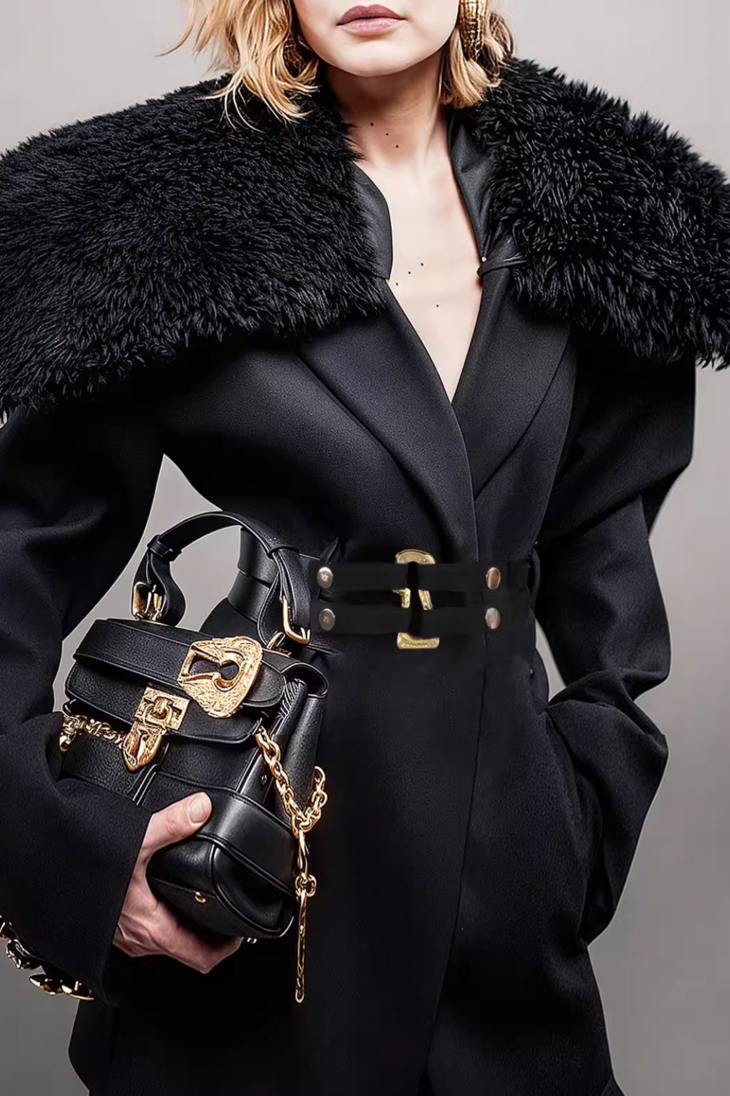 Kenna Faux Fur Belted Jacket