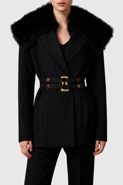 Kenna Faux Fur Belted Jacket