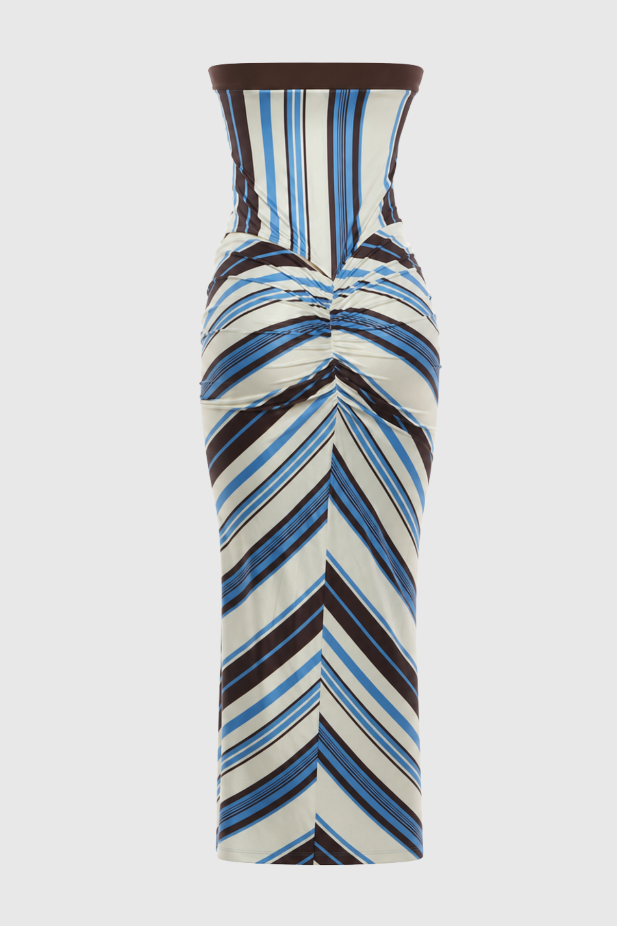 Kennedia Strapless Stripe Slit Maxi Dress