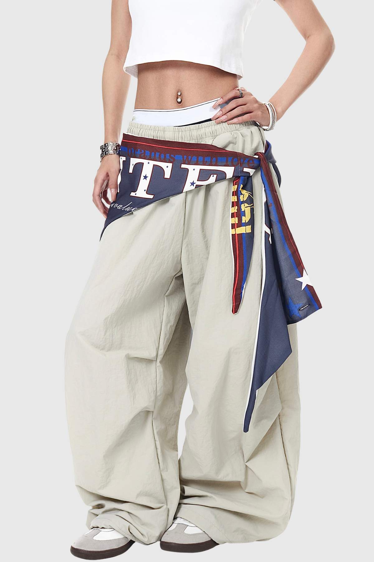 Kenta Baggy Cargo Pants - Apricot