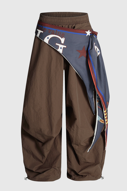 Kenta Baggy Cargo Pants - Brown