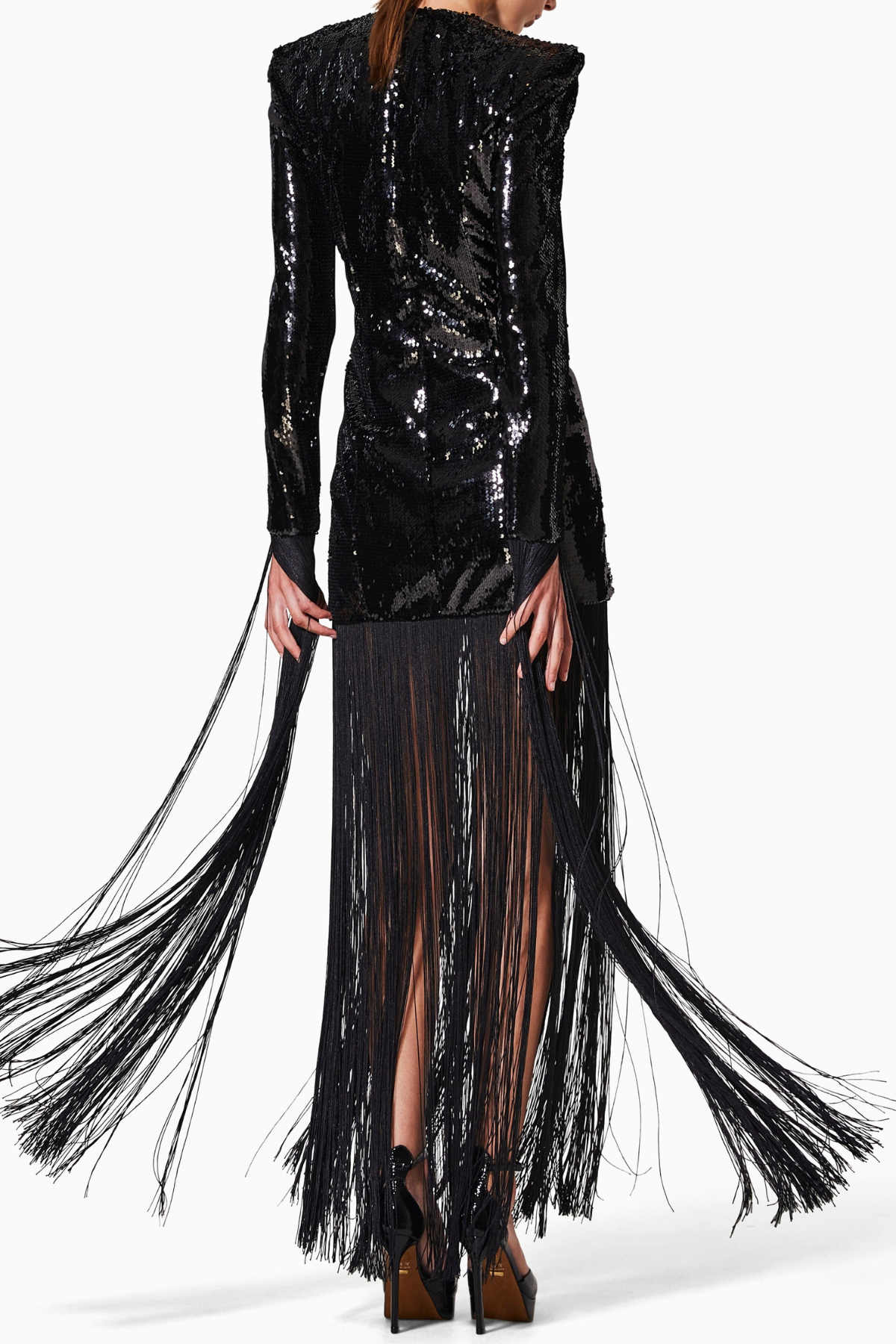 Kenzie Sequin Fringe Maxi Dress