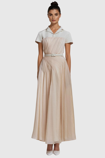 Kerio Deconstruct Pleated Maxi Dress