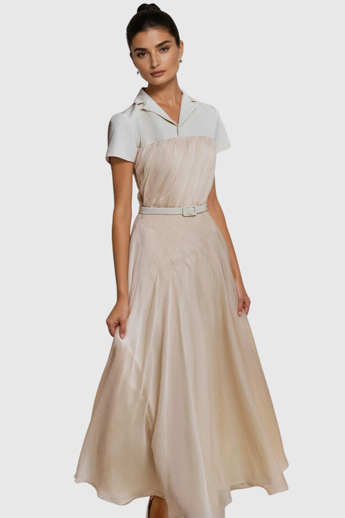 Kerio Deconstruct Pleated Maxi Dress