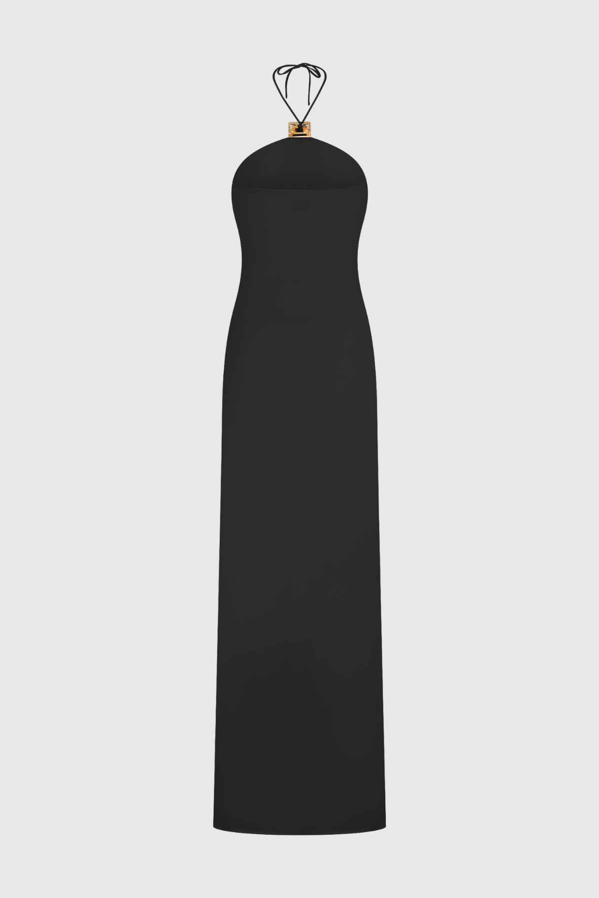 Kesar Halted Metal Embellished Maxi Dress - Black
