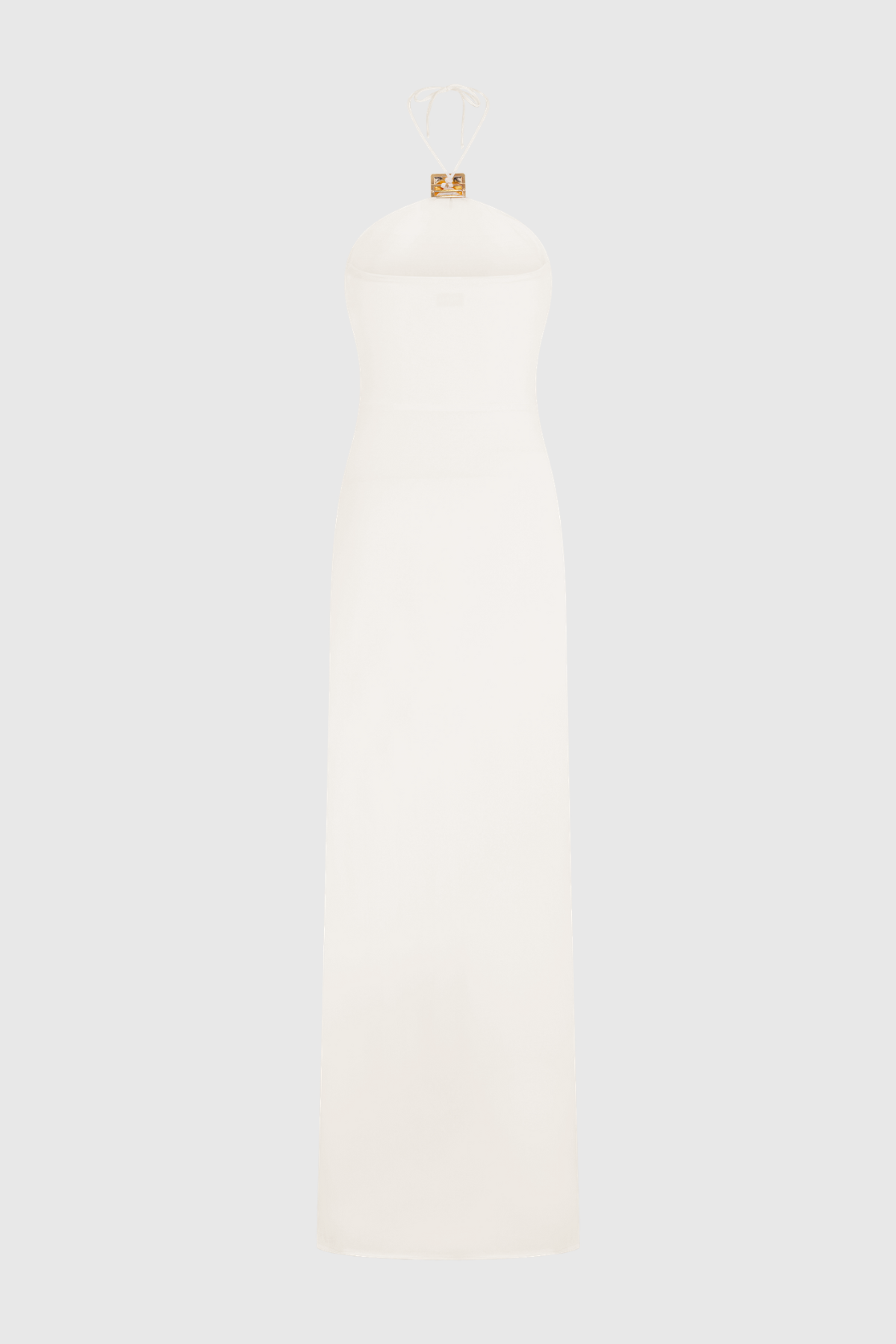 Kesar Halted Metal Embellished Maxi Dress - White