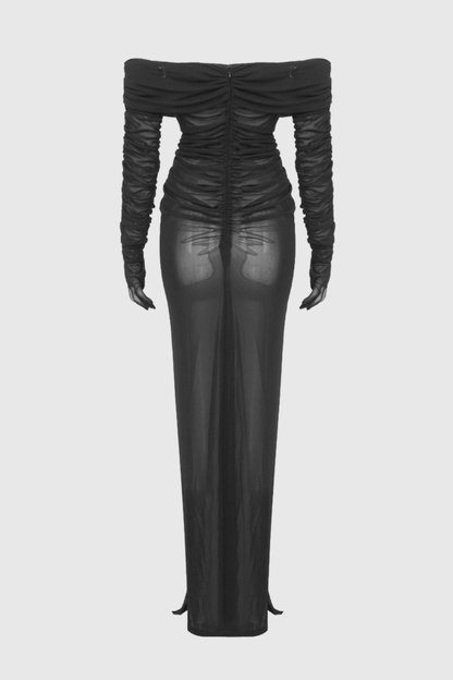 Kesia Off Shoulder Keyhole Maxi Dress